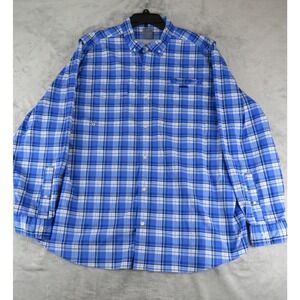 Vineyard Vines Harbor Shirt Blue Plaid 2XL Nylon Spandex Fishing Outdoor